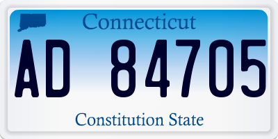 CT license plate AD84705