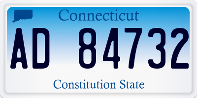 CT license plate AD84732