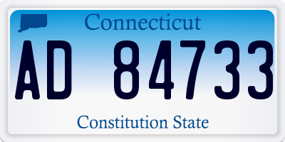 CT license plate AD84733