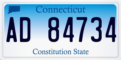 CT license plate AD84734