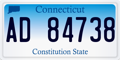 CT license plate AD84738