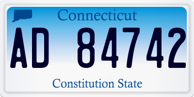CT license plate AD84742
