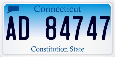 CT license plate AD84747