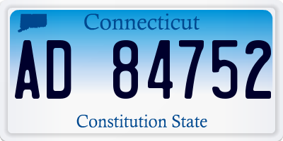 CT license plate AD84752