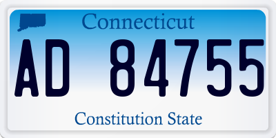 CT license plate AD84755