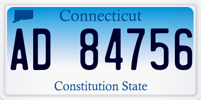 CT license plate AD84756