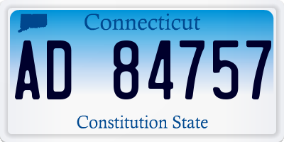CT license plate AD84757
