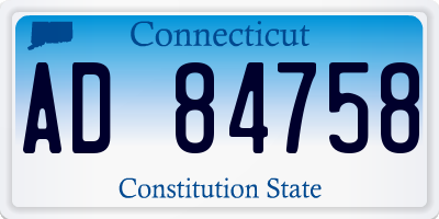 CT license plate AD84758