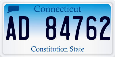 CT license plate AD84762