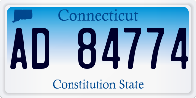 CT license plate AD84774