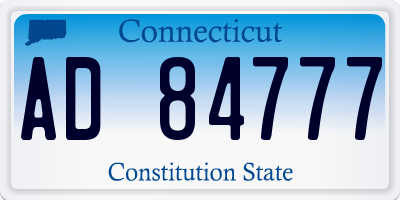 CT license plate AD84777