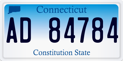 CT license plate AD84784