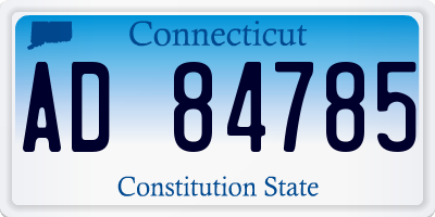 CT license plate AD84785