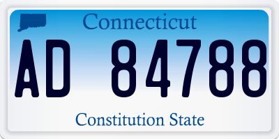 CT license plate AD84788