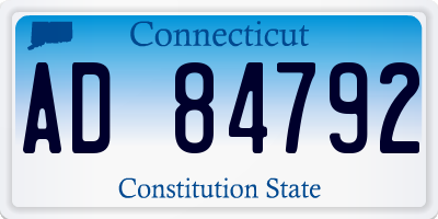 CT license plate AD84792