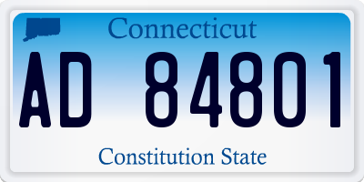 CT license plate AD84801