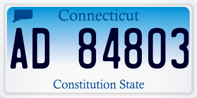 CT license plate AD84803