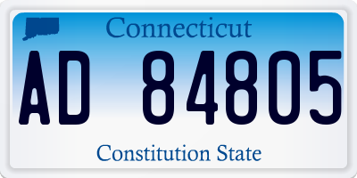 CT license plate AD84805