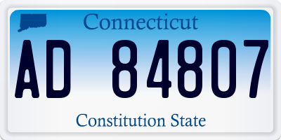CT license plate AD84807