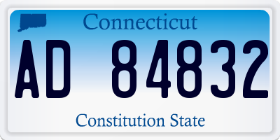 CT license plate AD84832