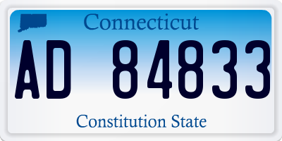 CT license plate AD84833