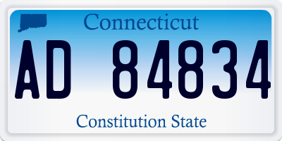 CT license plate AD84834