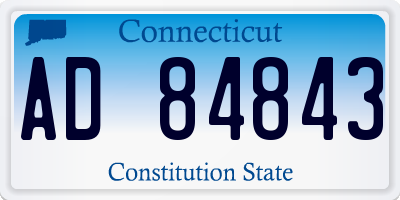 CT license plate AD84843