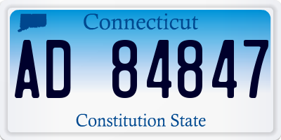 CT license plate AD84847