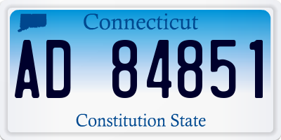 CT license plate AD84851