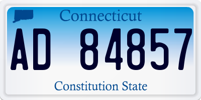CT license plate AD84857