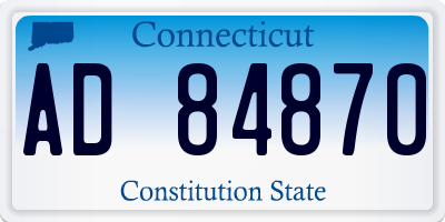 CT license plate AD84870