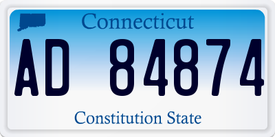 CT license plate AD84874