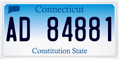CT license plate AD84881