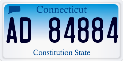 CT license plate AD84884