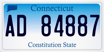 CT license plate AD84887