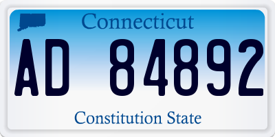 CT license plate AD84892
