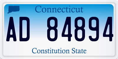 CT license plate AD84894