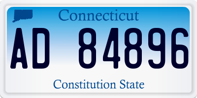 CT license plate AD84896
