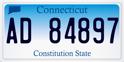 CT license plate AD84897