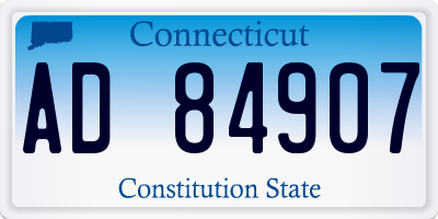 CT license plate AD84907