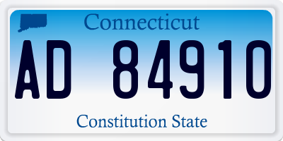 CT license plate AD84910