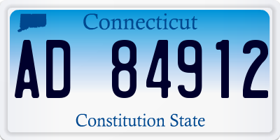 CT license plate AD84912
