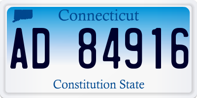 CT license plate AD84916
