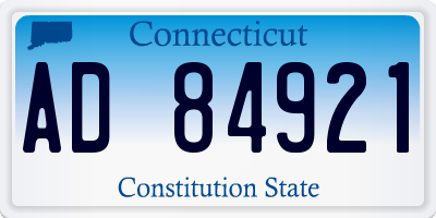 CT license plate AD84921