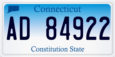 CT license plate AD84922