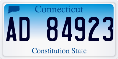 CT license plate AD84923