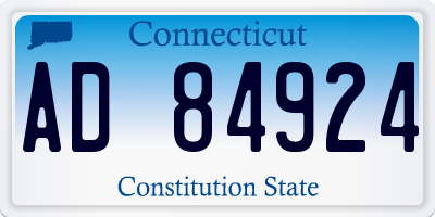 CT license plate AD84924
