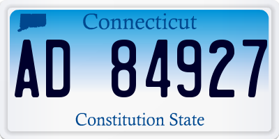 CT license plate AD84927