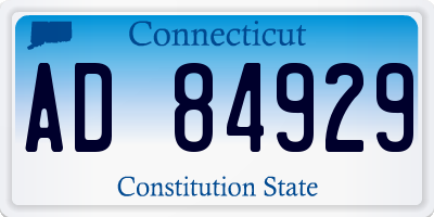 CT license plate AD84929