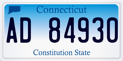 CT license plate AD84930